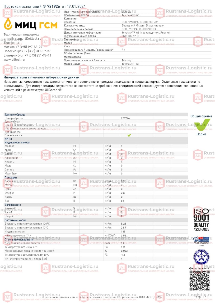 Протокол испытаний МИЦ ГСМ № 721926 от 19.01.2024 (ЯПОНИЯ)_page-0001.jpg